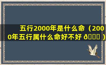 五行2000年是什么命（2000年五行属什么命好不好 🐎 ）